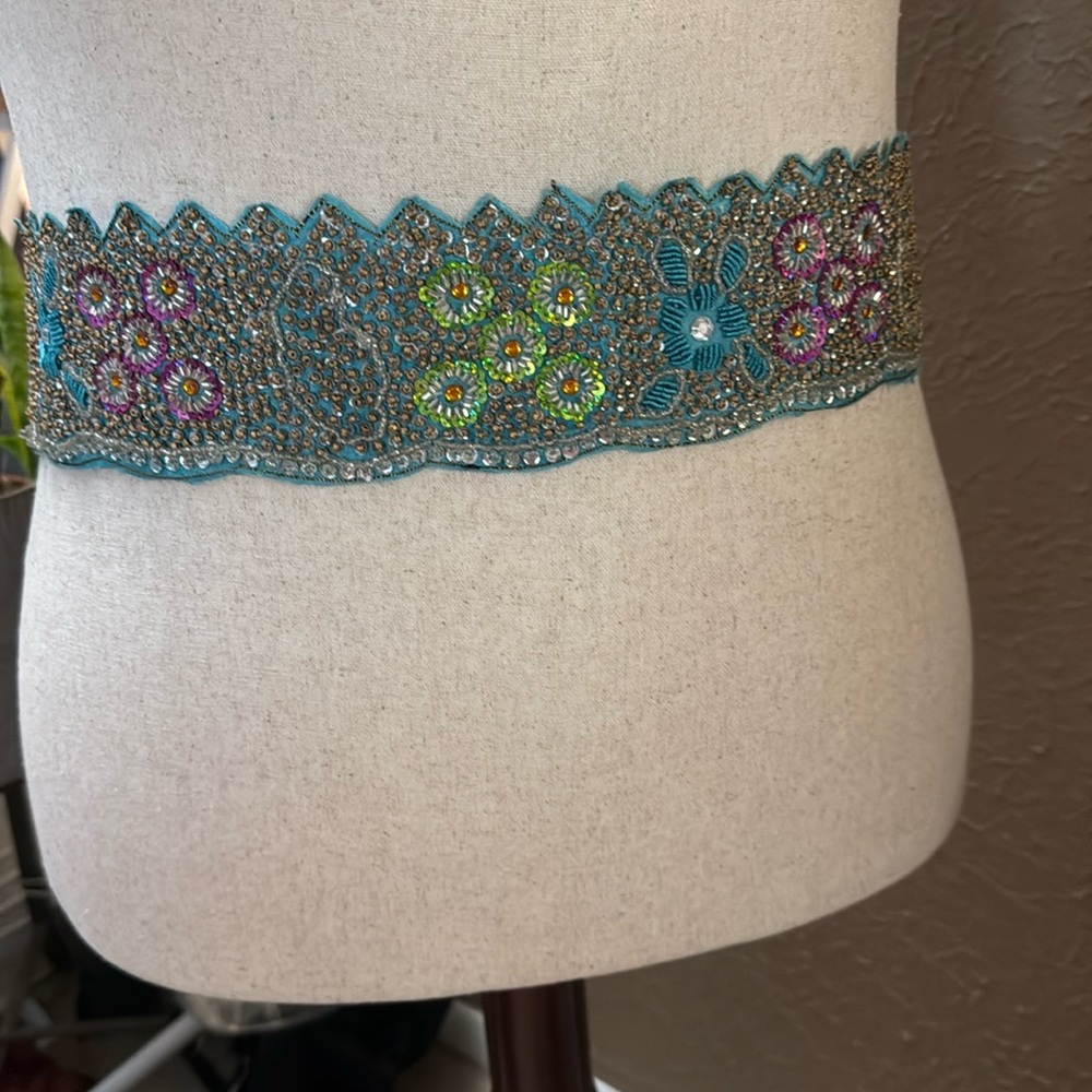 Embellished Floral Women's Belt Made for Raj Dead stock Y2K